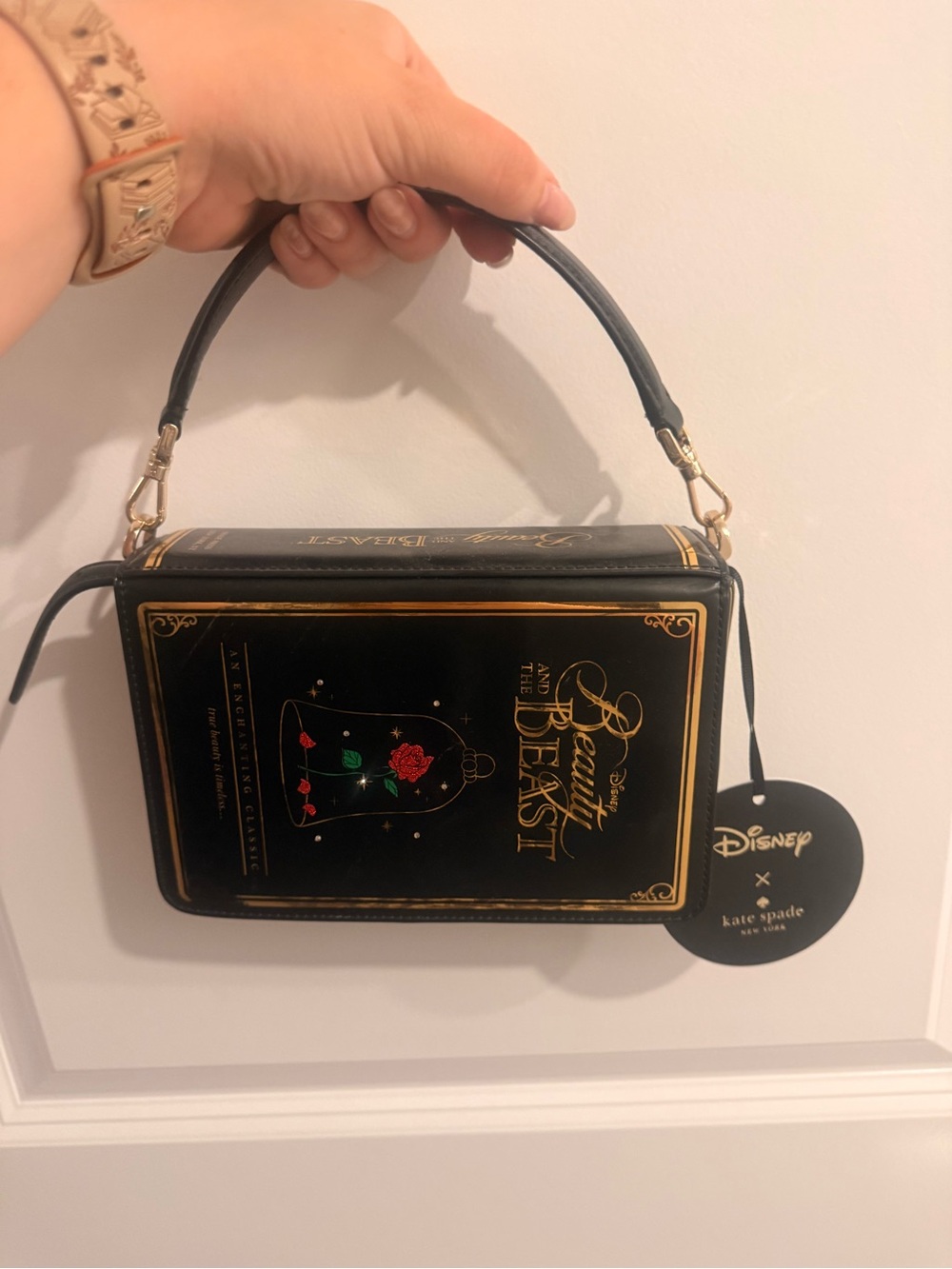 kate spade Black and Gold 'Beauty and the Beast' Box Clutch